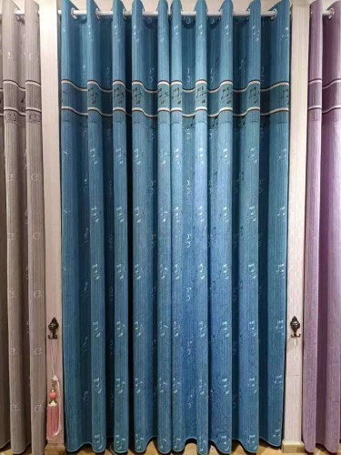 QYFL1421C Barwon Stripe Jacquard Velvet Custom Made Curtains For Living Room