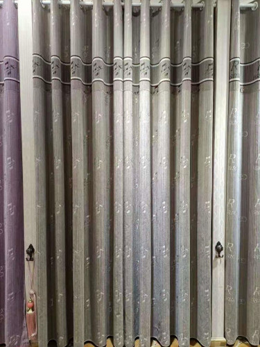 QYFL1421C Barwon Stripe Jacquard Velvet Custom Made Curtains For Living Room(Color: Brown)