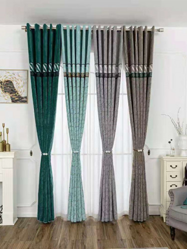 QYFL1421E Barwon Jacquard Velvet Custom Made Curtains For Living Room