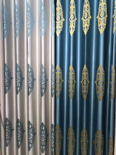 QYFL1821A On Sales Flinders Brocade Faux Silk Flowers Grey Beige Blue Purple Custom Made Curtains