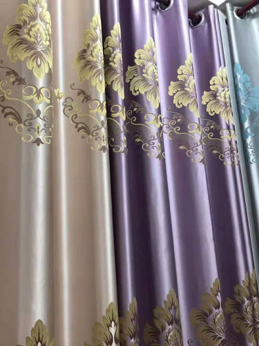 QYFL1821C On Sales Flinders Brocade Faux Silk Flowers Grey Beige Blue Purple Custom Made Curtains