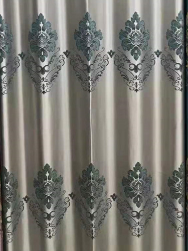 QYFL1821C On Sales Flinders Brocade Faux Silk Flowers Grey Beige Blue Purple Custom Made Curtains(Color: Grey)