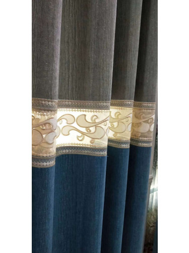 QYFL2020C On Sales Illawarra Grey Blue Velvet Custom Made Curtains