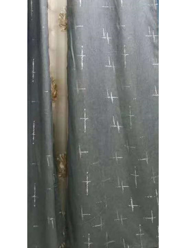 QYFL2020F On Sales Illawarra Velvet Custom Made Curtains(Color: Grey pattern two)