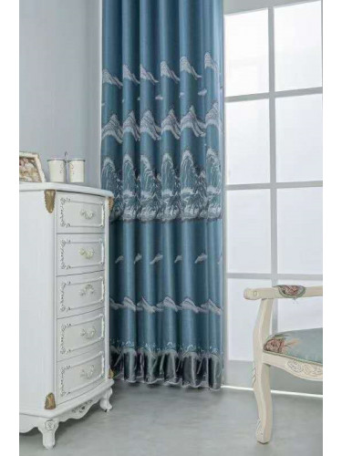 QYFL2020I On Sales Illawarra Faux Silk Custom Made Curtains(Color: Blue)