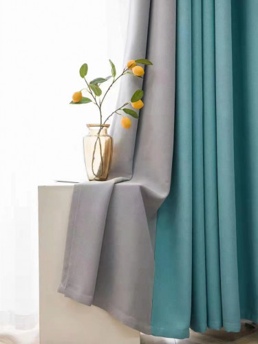 QYFL221E Barwon Plain Dyed Beautiful Pink Blue Grey Custom Made Faux Linen Curtains For Living Room Bed Room