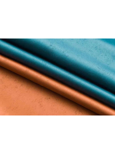 QYFL221H Barwon Plain Dyed Beautiful Blue Orange Cotton Custom Made Curtains For Living Room Bed Room