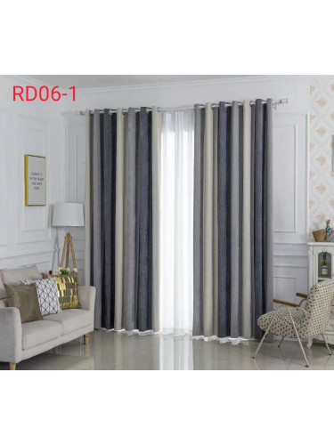 QYFLRDA On Sales Petrel Grey Stripe Chenille Custom Made Curtains