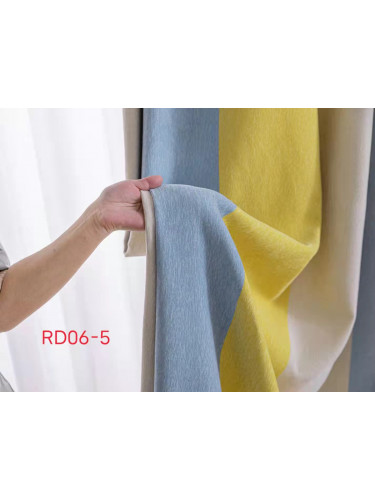 QYFLRDD On Sales Petrel Yellow Blue Stripe Chenille Custom Made Curtains