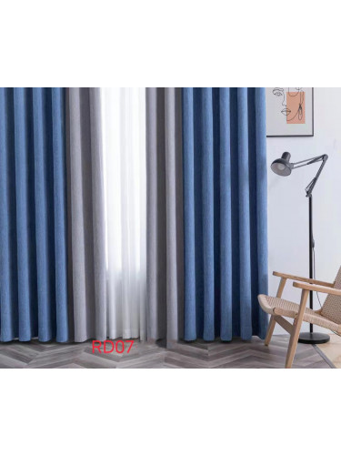 QYFLRDG On Sales Petrel Blue Grey Chenille Custom Made Curtains