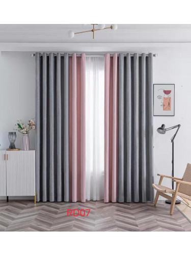 QYFLRDH On Sales Petrel Grey Pink Chenille Custom Made Curtains