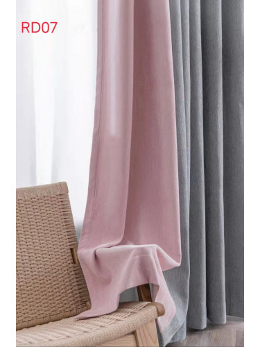 QYFLRDH On Sales Petrel Grey Pink Chenille Custom Made Curtains