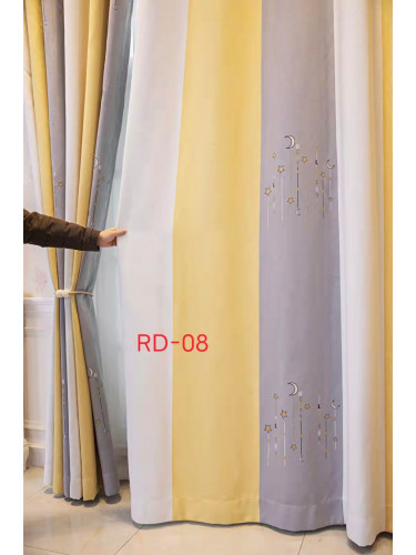 QYFLRDN On Sales Petrel Yellow Grey Chenille Custom Made Curtains