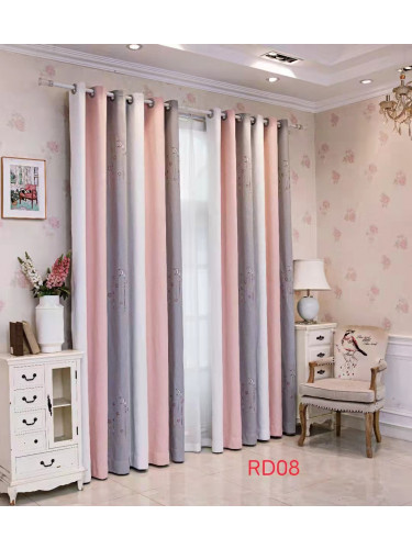 QYFLRDO On Sales Petrel Pink Grey Stripe Custom Made Curtains