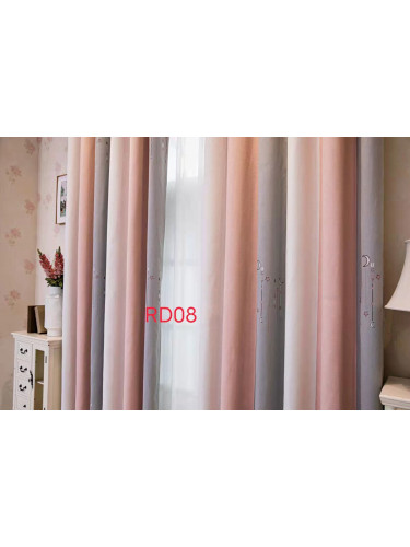 QYFLRDO On Sales Petrel Pink Grey Stripe Custom Made Curtains