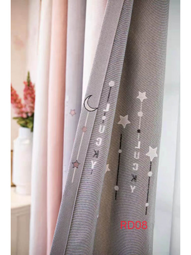 QYFLRDO On Sales Petrel Pink Grey Stripe Custom Made Curtains