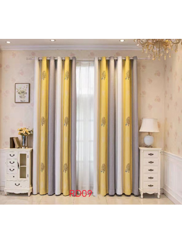 QYFLRDP On Sales Petrel Yellow Grey Stripe Custom Made Curtains