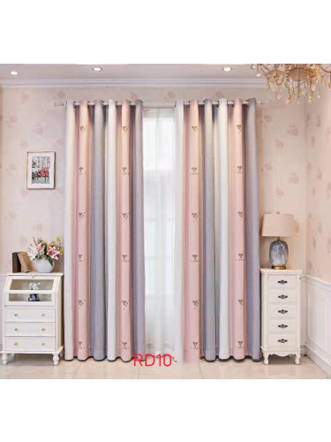 QYFLRDT On Sales Petrel Pink Grey Stripe Custom Made Curtains