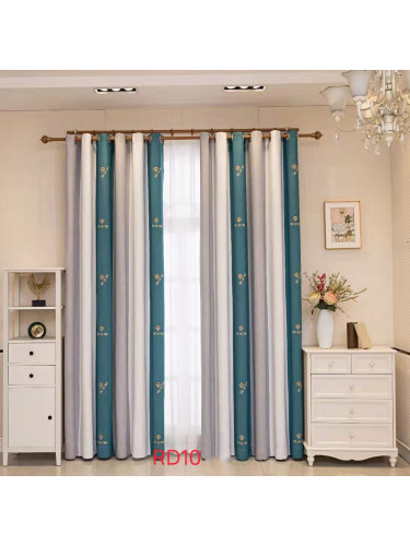 QYFLRDV On Sales Petrel Green Grey Stripe Custom Made Curtains