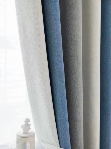  QYH2407A Made To Measure Chenille Curtains Stripe Mediterranean