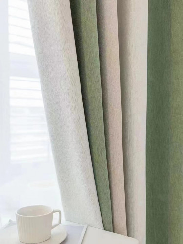 FQYH2407AD Extra Wide Chenille Eyelet Ready Made Curtains(Color: Green)