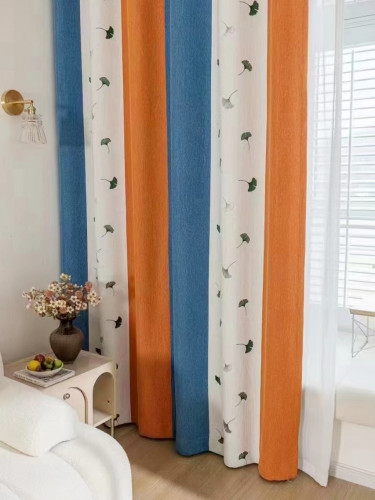 FQYH2407BD Eyelet Extra Wide Curtains For Living Room Ready Made(Color: Orange)