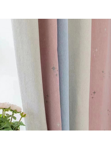 QYH2407CD Pink Blue Orange Eyelet Ready Made Curtains Stripe Chenille