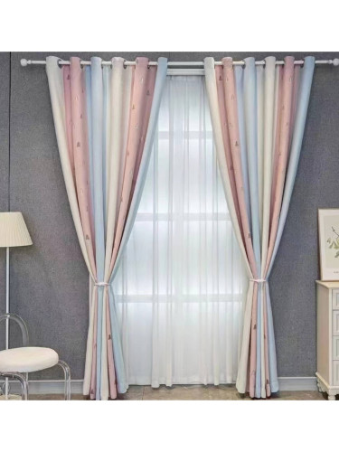 EQYH2407DD Extra Long And Wide Eyelet Curtains For Living Rooms