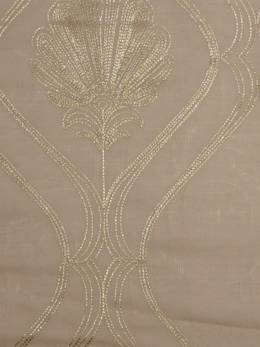 Venus Embroidery Damask with Metallic Threads Fabric Sample (Color: Silver pink)