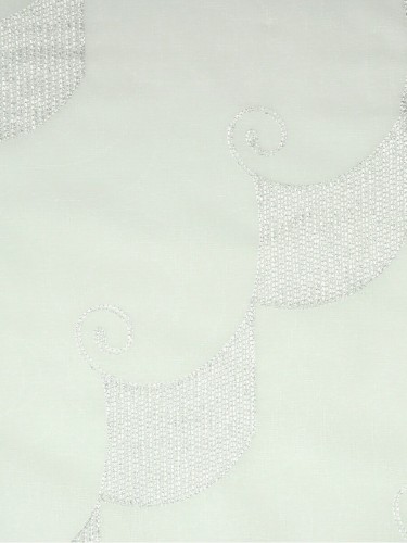 Venus Embroidery Geometric Custom Made Sheer with Metallic Threads (Color: White)