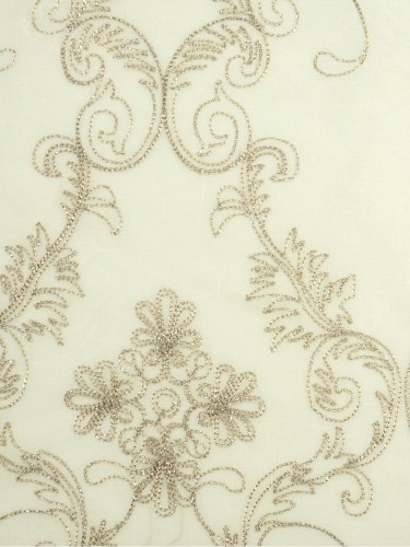 Venus Embroidery Floral Damask Custom Made Sheer (Color: Beige)