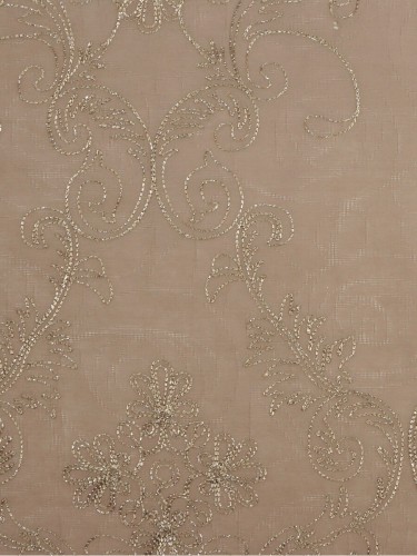 Venus Embroidery Floral Damask Fabric Sample (Color: Silver pink)