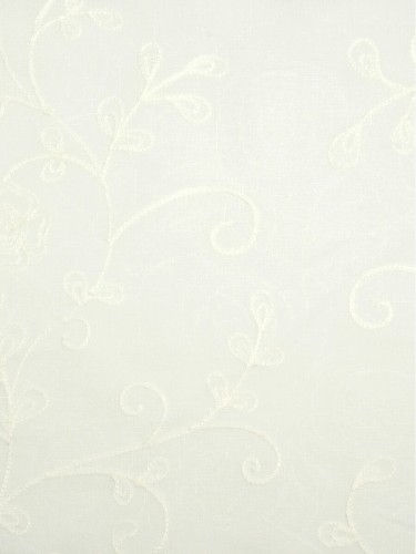Venus Natural Embroidery Flowers Fabric Sample (Color: White)