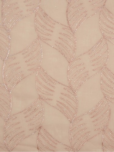 Venus Romantic Fabric Sample with Metallic Threads (Color: Salmon pink)