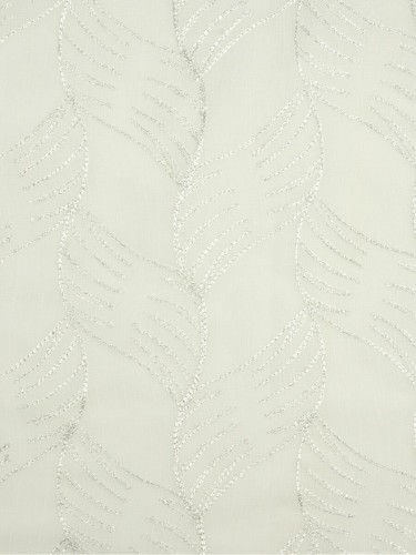 Venus Romantic Fabric Sample with Metallic Threads (Color: White)