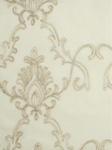 Venus Mid-scale Damask with Metallic Threads Custom Made Sheer (Color: Beige)
