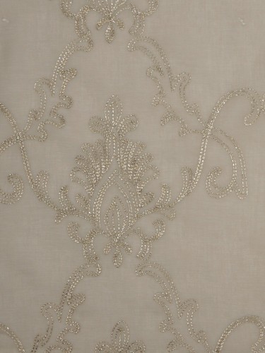 Venus Mid-scale Damask with Metallic Threads Fabric Sample (Color: Silver pink)
