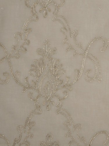 Venus Mid-scale Damask with Metallic Threads Custom Made Sheer (Color: Silver pink)