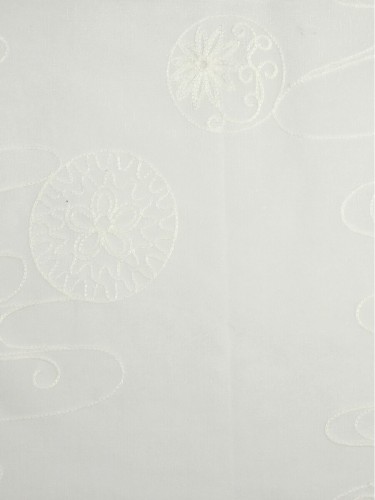 Venus Lovely Embroidery Geometric Fabric Sample (Color: White)