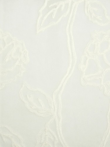 Venus Soft Embroidery Flower Fabric Sample (Color: White)