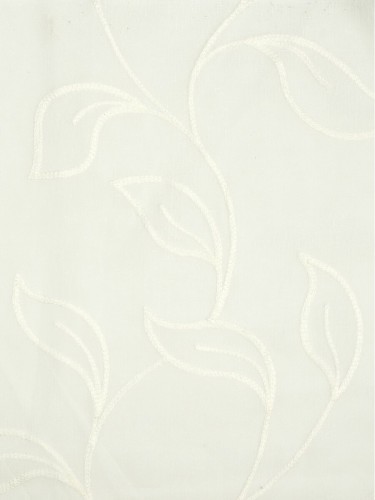 Venus Embroidery Mid-scale Leaves Fabric Sample (Color: White)