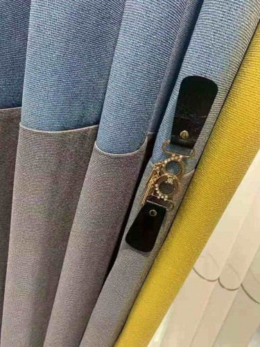 QYI2021DA New Arrival Goulburn Leather Buckle Grey Green Blue Ready Made Curtains