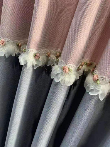 QYI2021EA New Arrival Goulburn Flower Pink Green Blue Ready Made Curtains