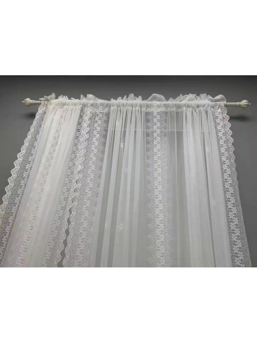 QYI221G Venus Embroidery Beautiful White Snowflake Custom Made Sheer