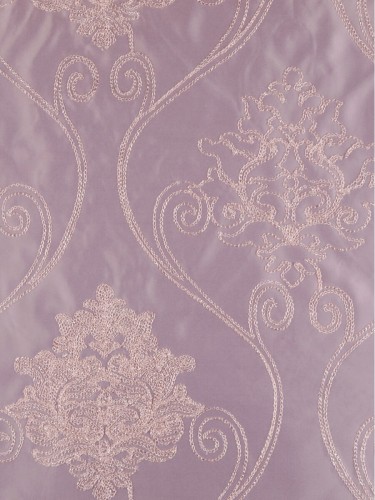 Darling Damask Embroidery Blackout Versatile Pleat Curtains QYJ212DA (Color: Bright Ube)