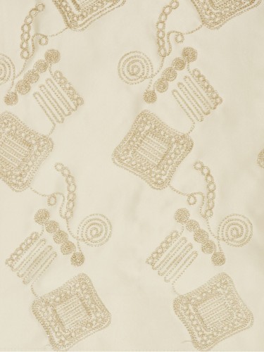 Darling Geometric Embroidery Blackout Fabric Samples QYJ212ES (Color: Desert Sand)
