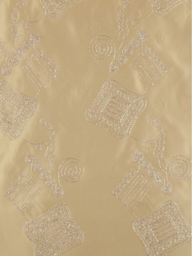 Darling Geometric Embroidery Blackout Custom Made Curtains QYJ212E (Color: Burlywood)