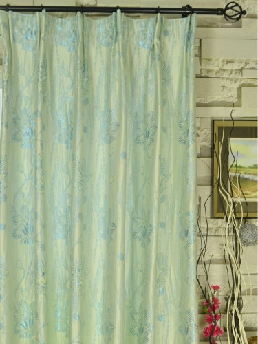 Murray Floral Jacquard Blackout Custom Made Curtains QYJ320C (Heading: Versatile Pleat)