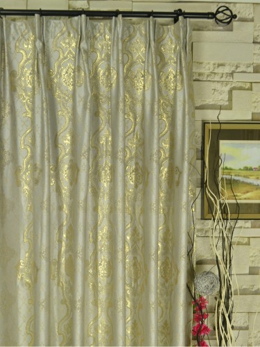 Murray Damask Jacquard Blackout Custom Made Curtains QYJ320D (Heading: Versatile Pleat)