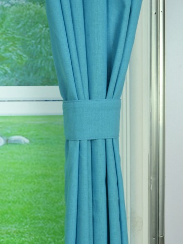 QYK246SDS Eos Linen Green Blue Solid Fabric Sample (Color: Spanish Sky Blue)
